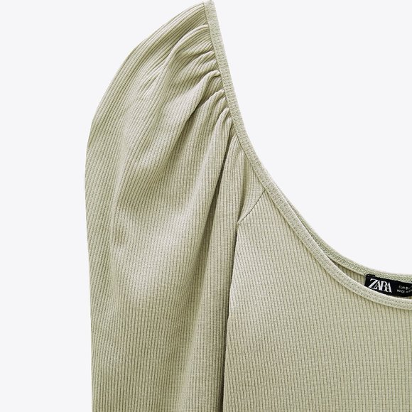 ZARA Puff Sleeve Top - Picture 4 of 6